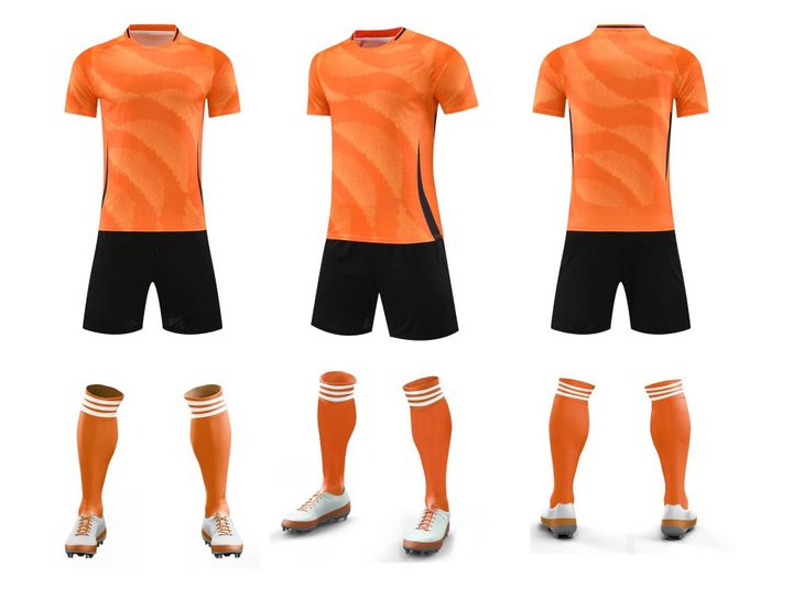 Camiseta de fútbol de manga corta con cuello redondo con rayas – COMBO 2