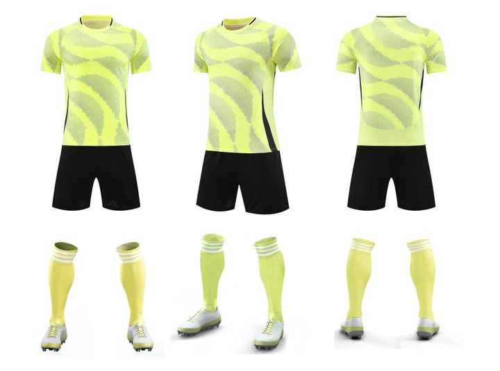Camiseta de fútbol de manga corta con cuello redondo con rayas – COMBO 3