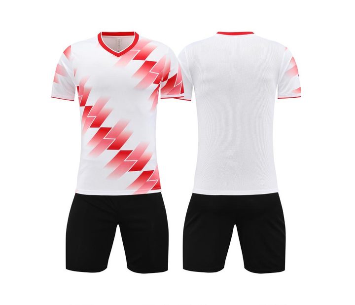 Tricou de fotbal, cu mânecă scurtă, cu decolteu în V și cu degrade – COMBO 4