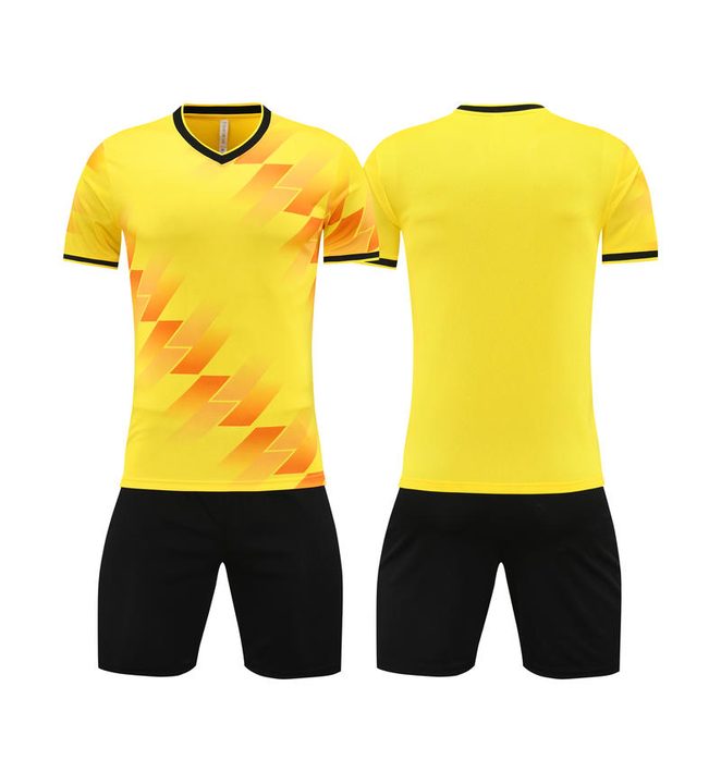 Tricou de fotbal, cu mânecă scurtă, cu decolteu în V și cu degrade – COMBO 3