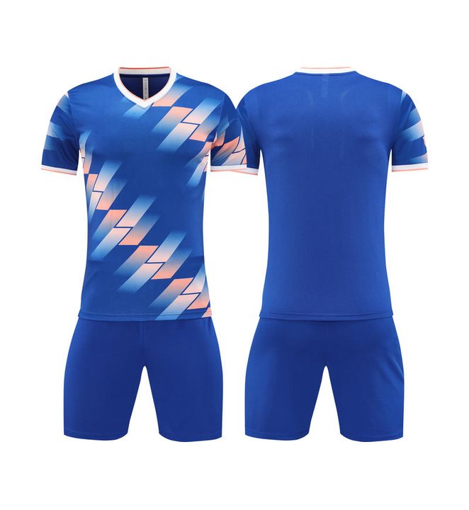 Tricou de fotbal, cu mânecă scurtă, cu decolteu în V și cu degrade – COMBO 6