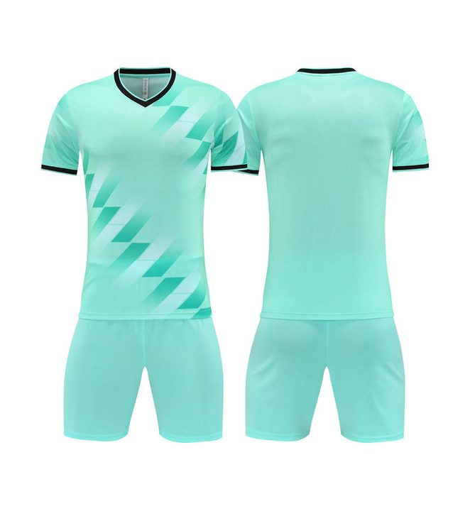 Tricou de fotbal, cu mânecă scurtă, cu decolteu în V și cu degrade – COMBO 2