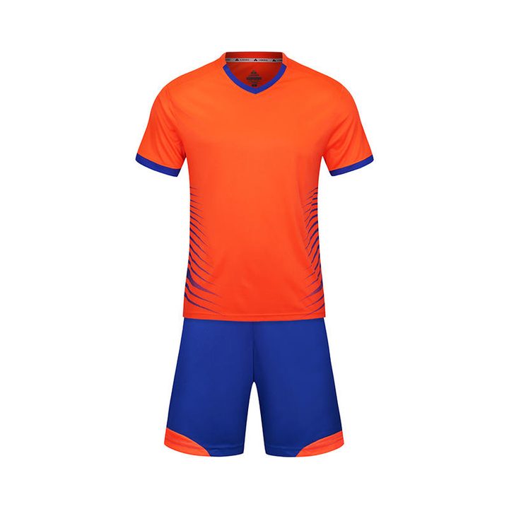 Camisa de futebol de manga curta com gola V com listras – FRONT 6