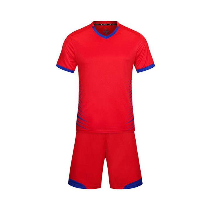Camisa de futebol de manga curta com gola V com listras – FRONT 2