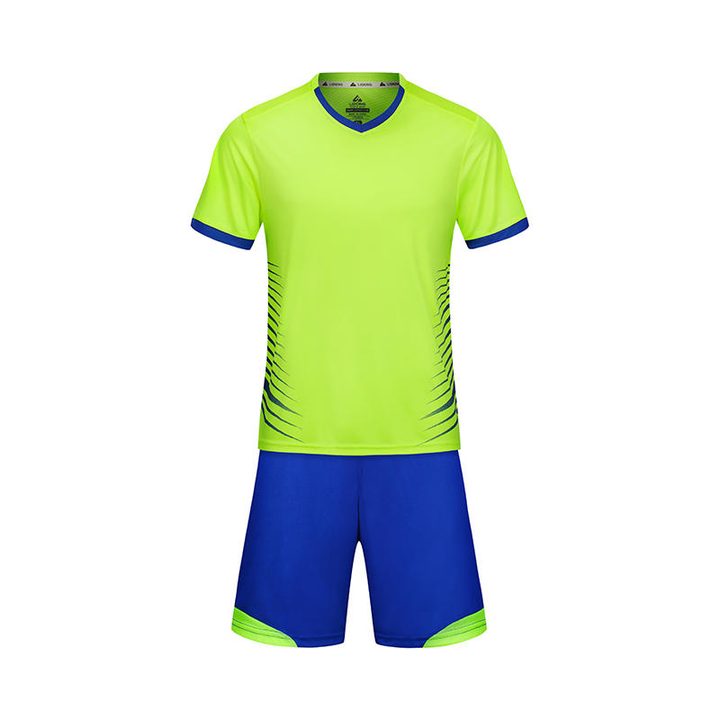 Camisa de futebol de manga curta com gola V com listras – FRONT 3