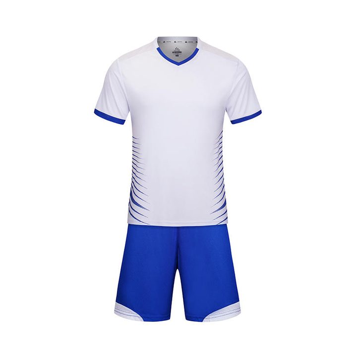 Camisa de futebol de manga curta com gola V com listras – FRONT 5