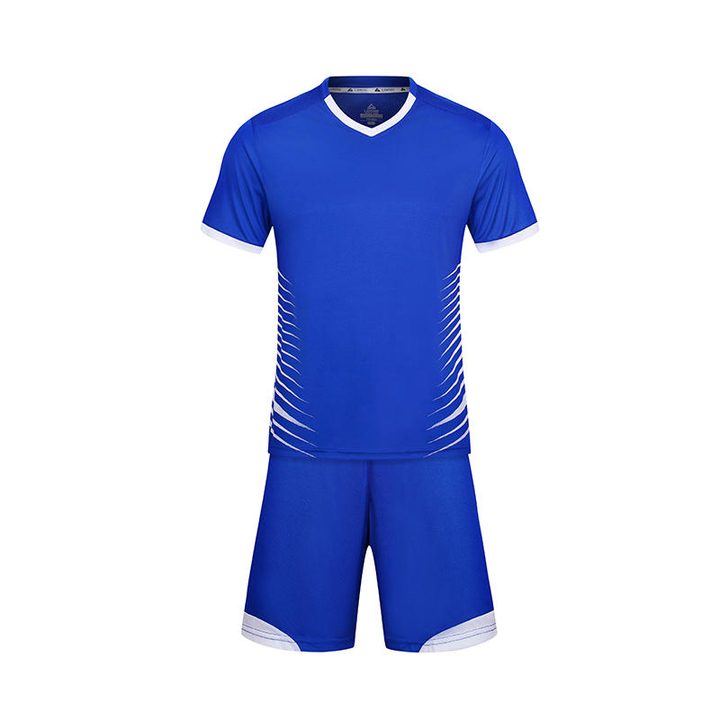Camisa de futebol de manga curta com gola V com listras – FRONT 4