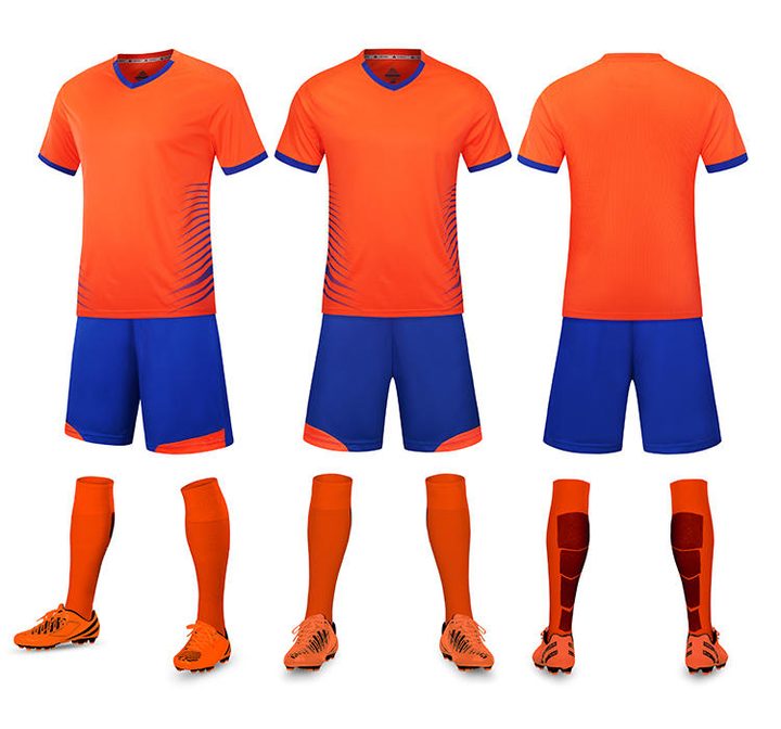 Maglia da calcio a maniche corte con scollo a V con righe – COMBO 4
