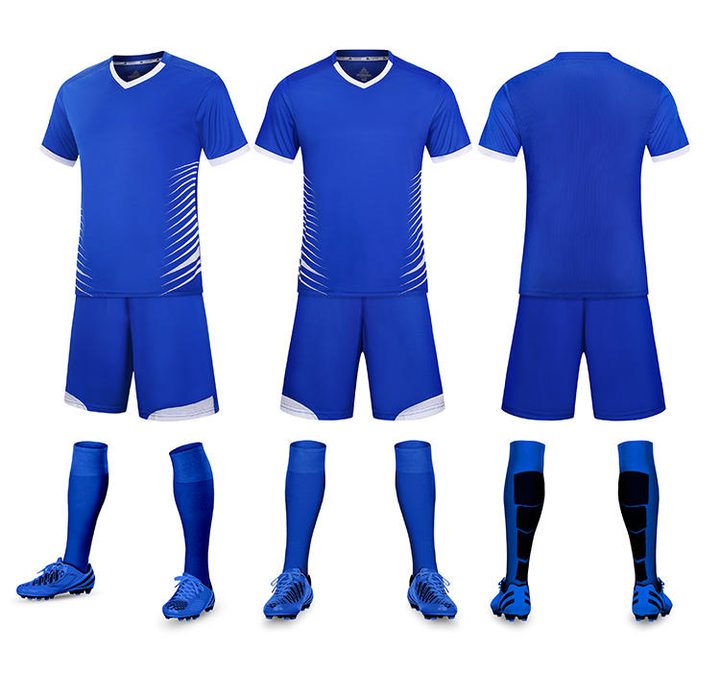 Maglia da calcio a maniche corte con scollo a V con righe – COMBO 1