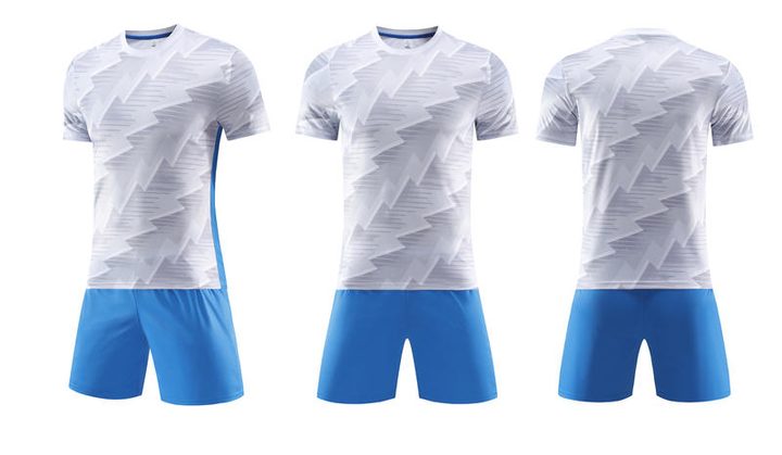 Tricou de fotbal, cu mânecă scurtă, cu decolteu rotund și cu degrade – COMBO 1
