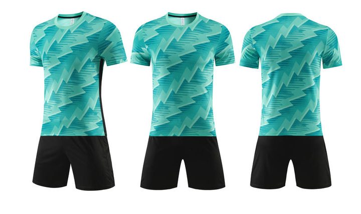 Tricou de fotbal, cu mânecă scurtă, cu decolteu rotund și cu degrade – COMBO 2
