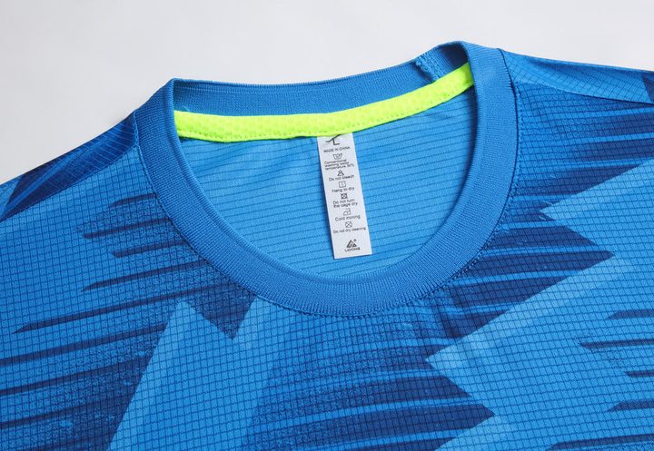 Tricou de fotbal, cu mânecă scurtă, cu decolteu rotund și cu degrade – DETAIL 1