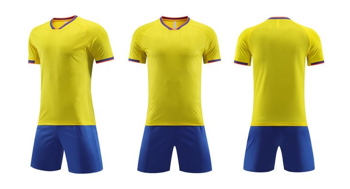 Camiseta de fútbol de manga corta con cuello en V con rayas – COMBO 2