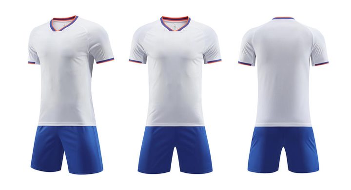 Camiseta de fútbol de manga corta con cuello en V con rayas – COMBO 1