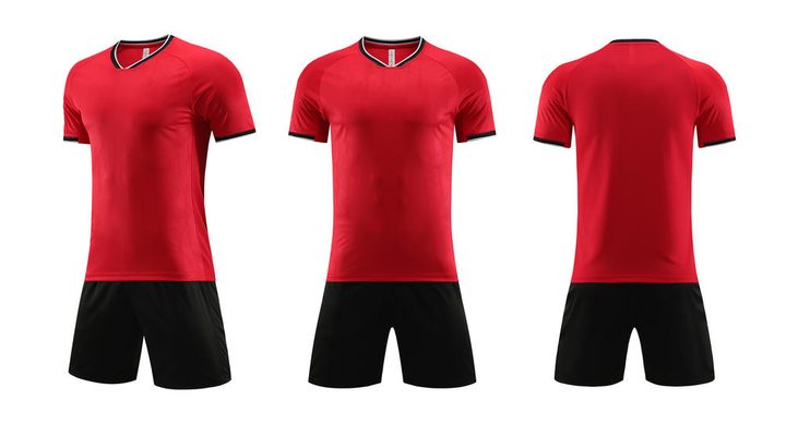 Camiseta de fútbol de manga corta con cuello en V con rayas – COMBO 6