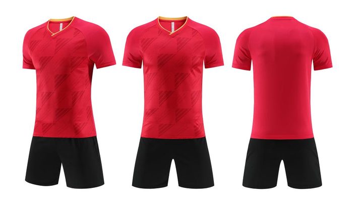 Camiseta de fútbol de manga corta con cuello en V con rayas – COMBO 5