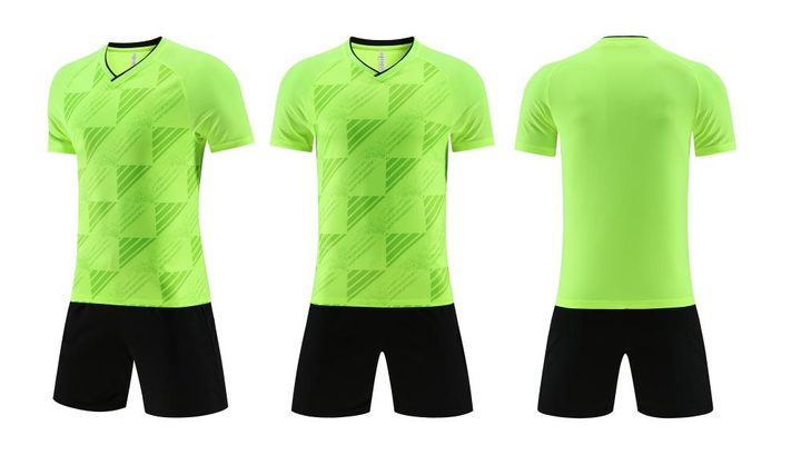 Camiseta de fútbol de manga corta con cuello en V con rayas – COMBO 2