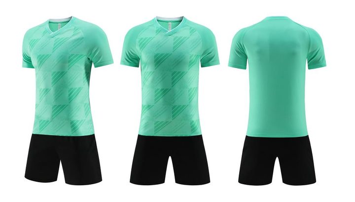 Camiseta de fútbol de manga corta con cuello en V con rayas – COMBO 1