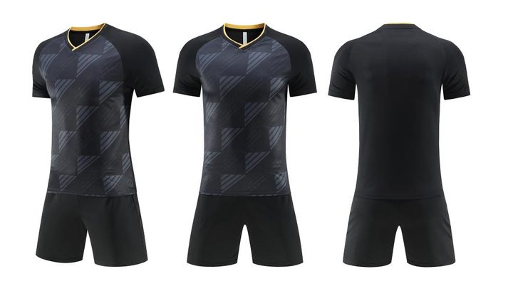 Camiseta de fútbol de manga corta con cuello en V con rayas – COMBO 6