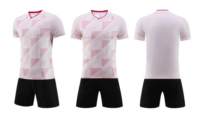 Camiseta de fútbol de manga corta con cuello en V con rayas – COMBO 4