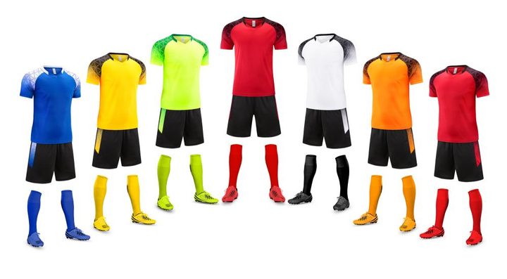 V-neck Short Sleeve Gradient Soccer Jersey