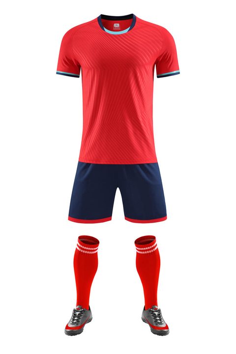 Maglia da calcio a maniche corte con girocollo con righe – FRONT 1