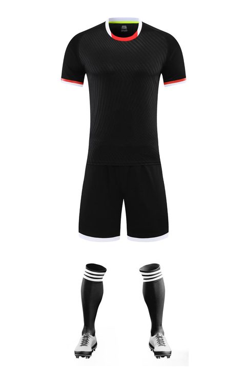 Maglia da calcio a maniche corte con girocollo con righe – FRONT 5