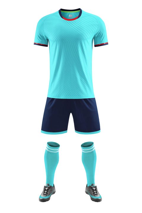 Maglia da calcio a maniche corte con girocollo con righe – FRONT 3