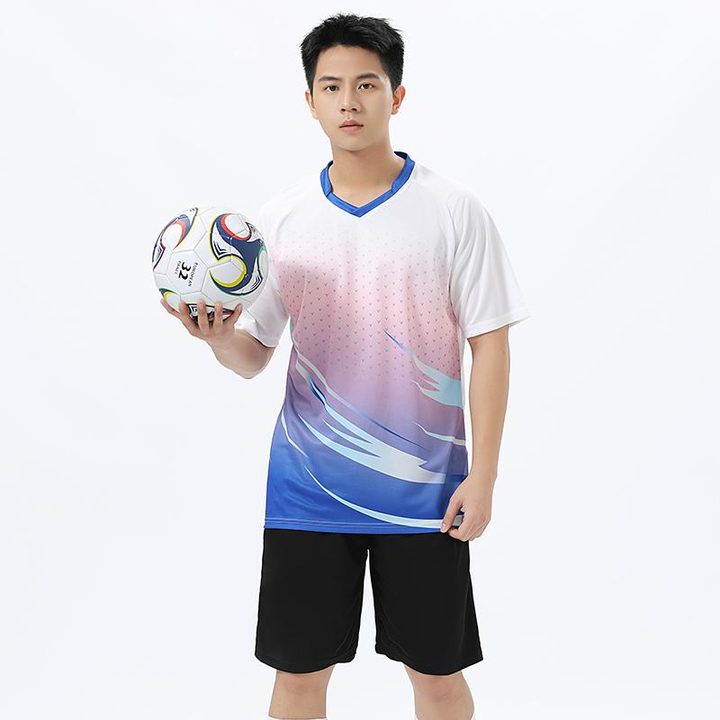 Camiseta de fútbol de manga corta con cuello en V con degradado – MODEL 6