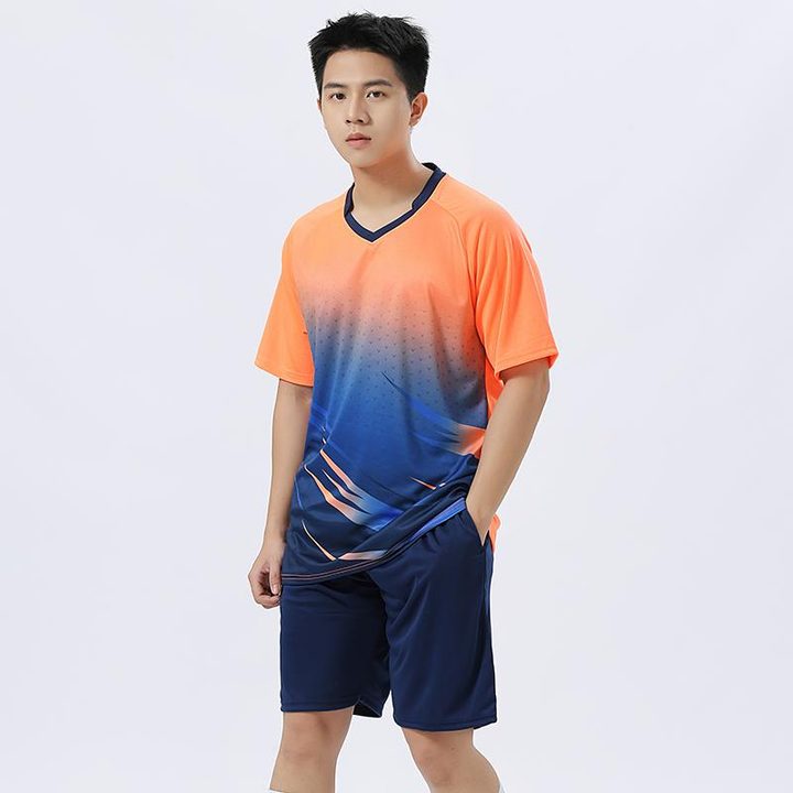 Camiseta de fútbol de manga corta con cuello en V con degradado – MODEL 1