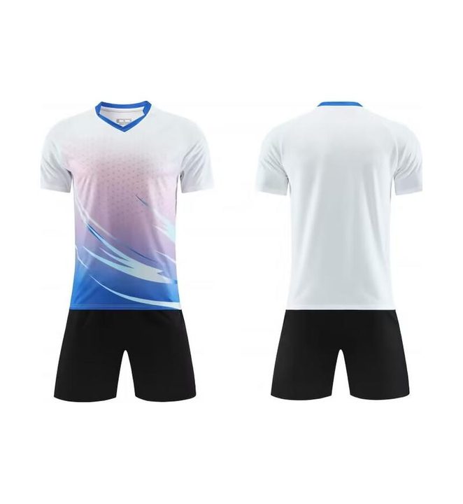 Camiseta de fútbol de manga corta con cuello en V con degradado – COMBO 2