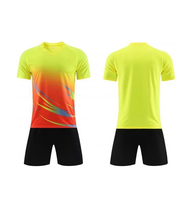 Camiseta de fútbol de manga corta con cuello en V con degradado – COMBO 3