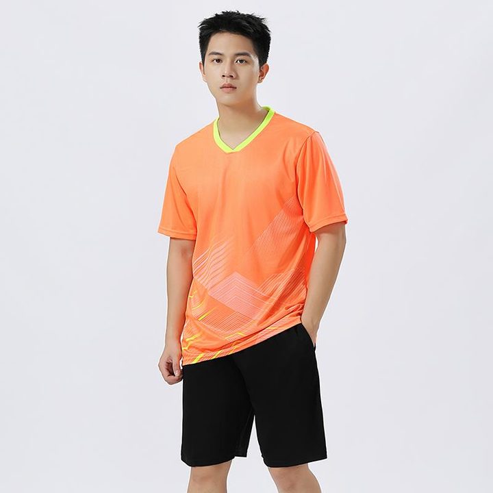 Tricou de fotbal, cu mânecă scurtă, cu decolteu în V și cu model geometric – MODEL 2