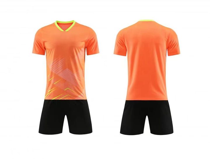 Tricou de fotbal, cu mânecă scurtă, cu decolteu în V și cu model geometric – COMBO 3