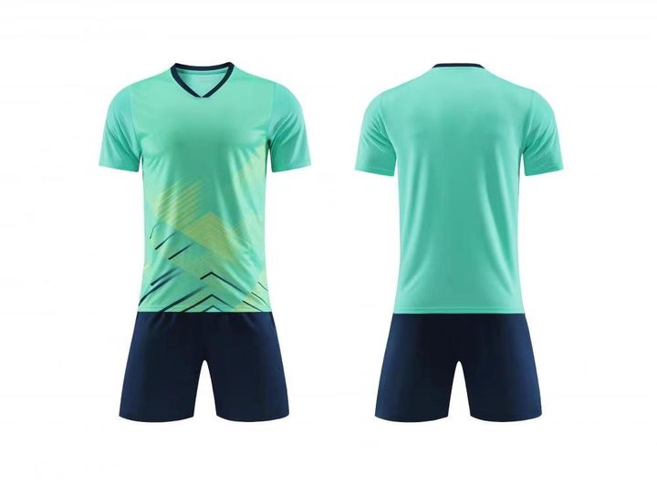 Tricou de fotbal, cu mânecă scurtă, cu decolteu în V și cu model geometric – COMBO 5