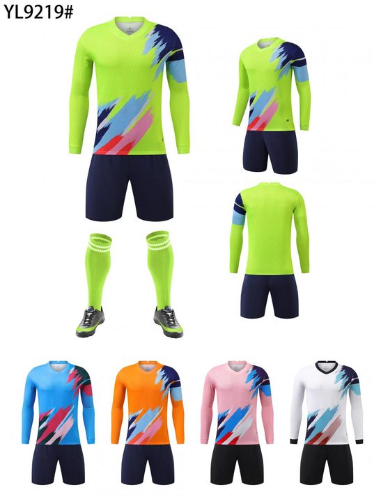 Maglia da calcio a maniche lunghe con scollo a V con righe – MAIN