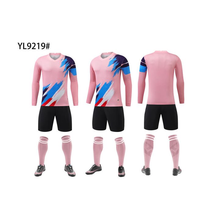 Tricou de fotbal, cu mânecă lungă, cu decolteu în V și cu dungi – COMBO 2