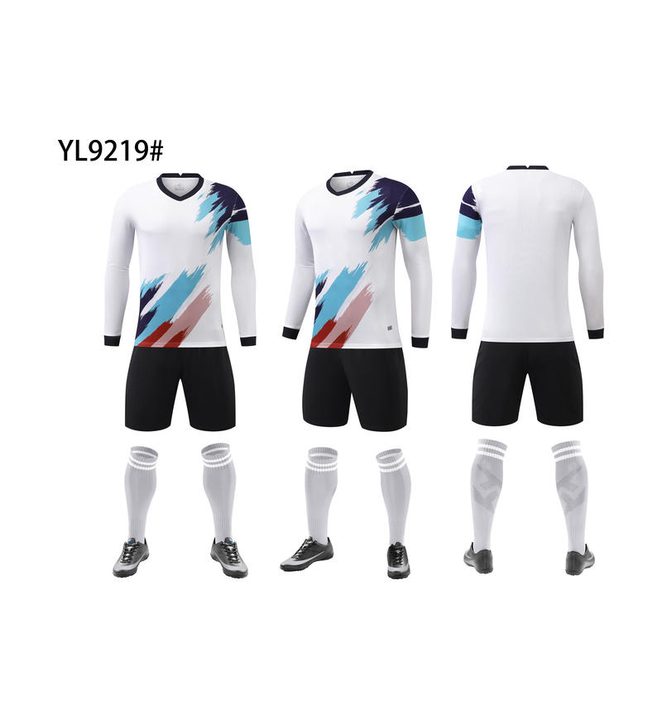 Tricou de fotbal, cu mânecă lungă, cu decolteu în V și cu dungi – COMBO 4