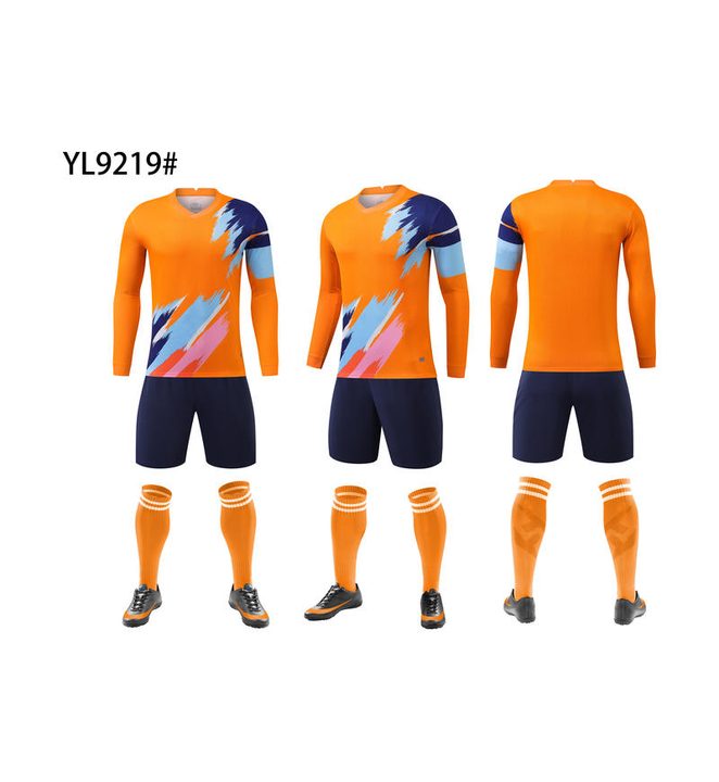 Tricou de fotbal, cu mânecă lungă, cu decolteu în V și cu dungi – COMBO 3