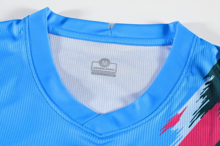 Tricou de fotbal, cu mânecă lungă, cu decolteu în V și cu dungi – DETAIL 1