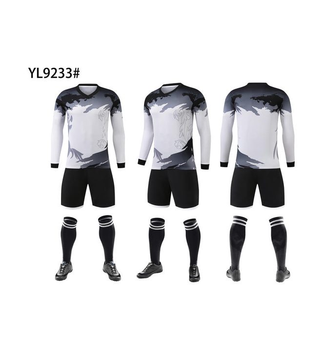Tricou de fotbal, cu mânecă lungă, cu decolteu în V și cu blocuri de culoare – COMBO 5