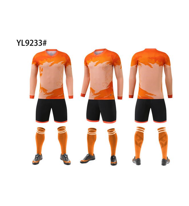 Tricou de fotbal, cu mânecă lungă, cu decolteu în V și cu blocuri de culoare – COMBO 4