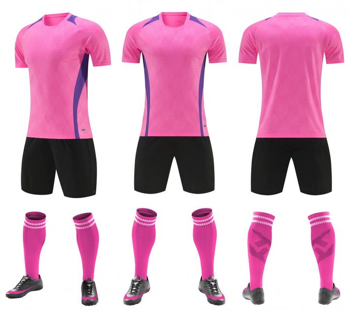Maglia da calcio a maniche corte con girocollo con righe – COMBO 4