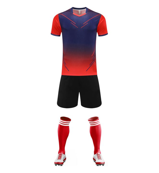 Maglia da calcio a maniche corte con girocollo con righe – FRONT 3