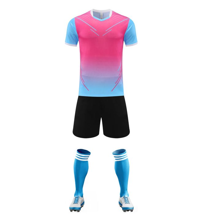 Maglia da calcio a maniche corte con girocollo con righe – FRONT 4