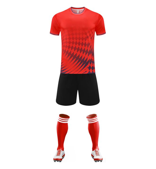 Camisa de futebol de manga curta com gola careca com degradê – FRONT 1