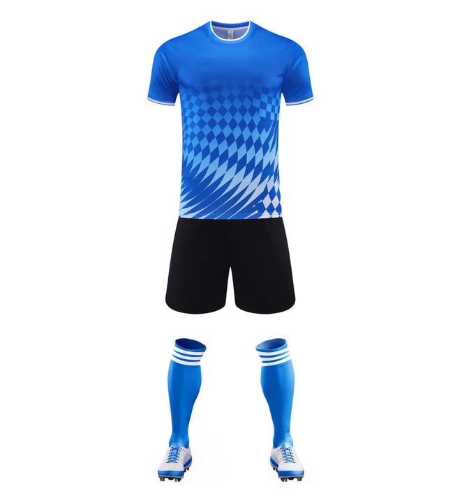 Camisa de futebol de manga curta com gola careca com degradê – FRONT 4