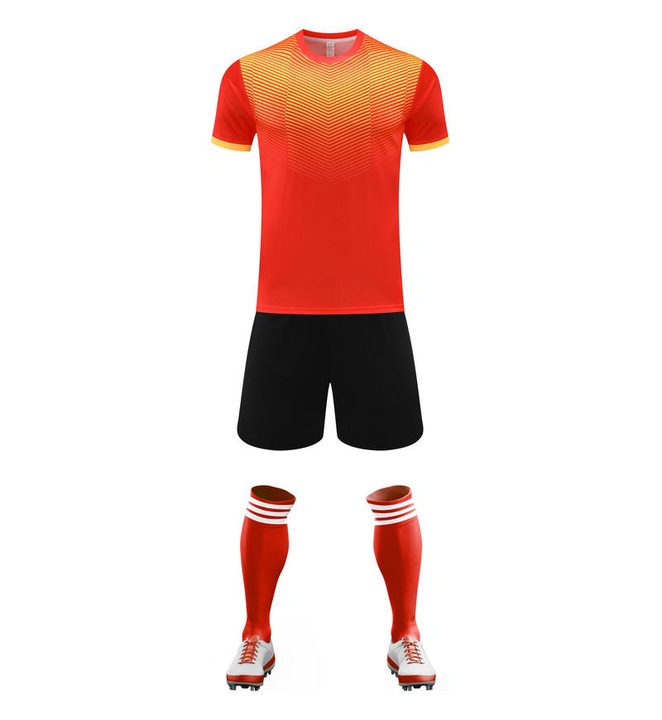 Tricou de fotbal, cu mânecă scurtă, cu decolteu rotund și cu degrade – FRONT 2