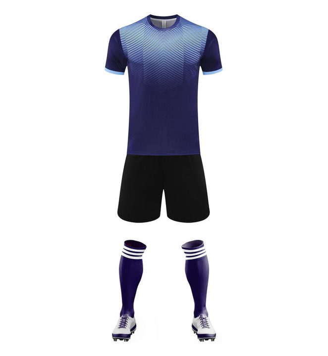 Tricou de fotbal, cu mânecă scurtă, cu decolteu rotund și cu degrade – FRONT 4
