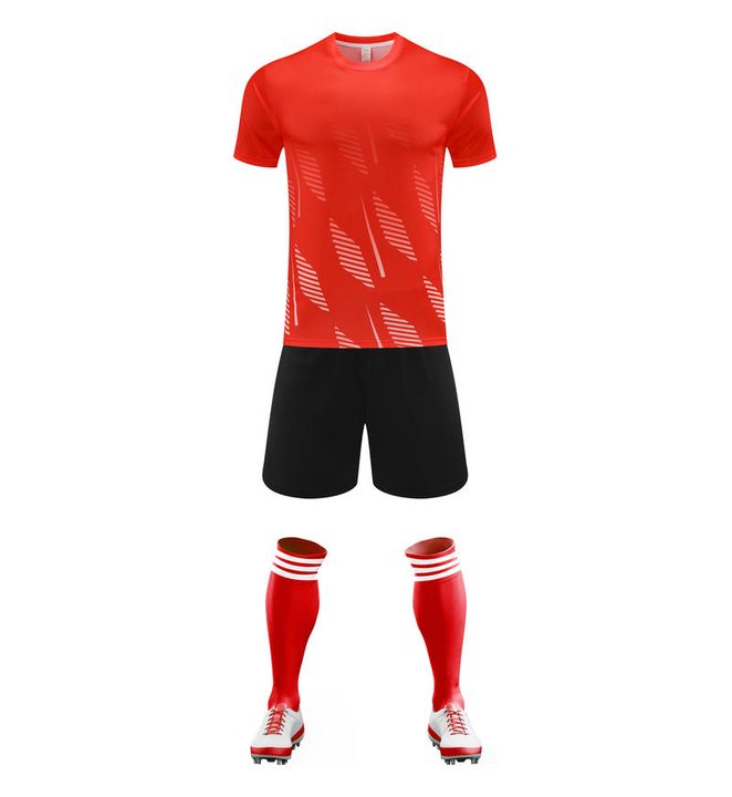 Maglia da calcio a maniche corte con girocollo con righe – FRONT 3